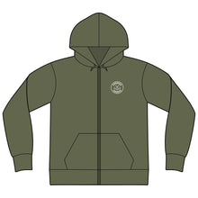 Load image into Gallery viewer, Crooked Hooker Salmon Badge Zip Hoodie