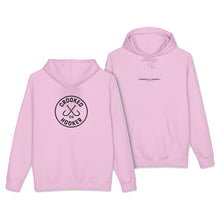 Load image into Gallery viewer, Crooked Hooker Classic Pullover Hoodie – Light Pink – back and front