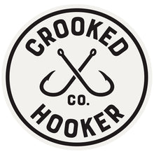Load image into Gallery viewer, Crooked Hooker Vinyl Sticker – 5" Circle, White