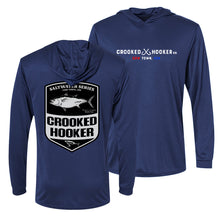 Load image into Gallery viewer, Cow Town USA Tuna Badge Long Sleeve Hooded UV Protection Shirt
