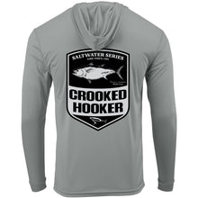 Load image into Gallery viewer, Cow Town USA Tuna Badge Long Sleeve Hooded UV Protection Shirt
