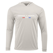 Load image into Gallery viewer, Cow Town USA Tuna Badge Long Sleeve Hooded UV Protection Shirt
