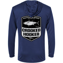Load image into Gallery viewer, Cow Town USA Tuna Badge Long Sleeve Hooded UV Protection Shirt
